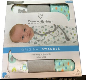 NUEVO SwaddleMe Original Envoltura Recién Nacido Jungle Drops S/M 3pk - Imagen 1 de 2