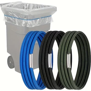 Fasce Elastiche per Pattumiera Alta Qualità Ultra Resistenti 3 Pezzi per Pattumiera USA - Foto 1 di 9