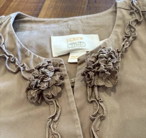 J.Crew Ruffles Long Button Jacket Size 0 Chico Size 0 One Clasp Missing See Pic - Picture 1 of 9