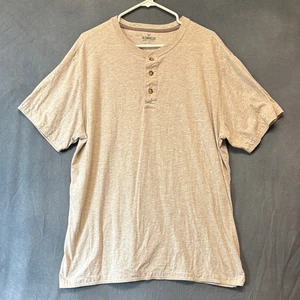 Outdoor Life XL Henley Shirt Oatmeal Sueded Short Sleeve Casual Tee Dadcore - Picture 1 of 10