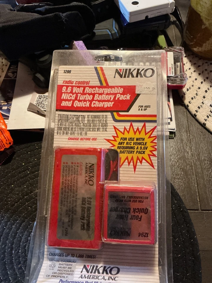 NIKKO R/C 9.6V Rechargeable NiCd Battery Pack & Quick Charger 1294 New Sealed - Image 1 of 1
