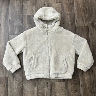 Acogedora chaqueta Arizona Jean Co suave de piel sintética con cremallera para mujer talla L blanca Foto 1 de 4