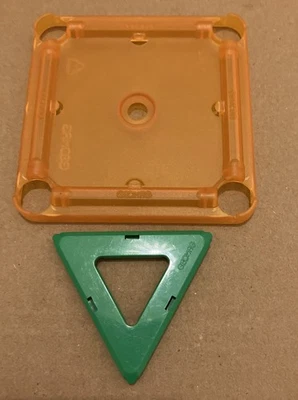 Geomag Spare Parts - Orange Square And Green Triangle Pieces - Genuine - Image 1 of 3