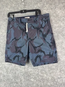 Wallace & Barnes Shorts Mens 32 Military Blue Camo Jcrew Army Casual Camp New - Picture 1 of 5