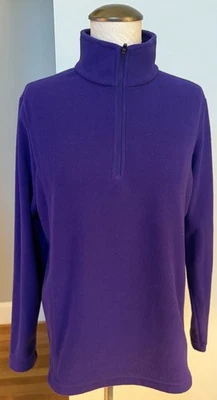 Lands End - Pullover polar con cremallera 1/4 púrpura para mujer - Talla S (6-8) Foto 1 de 3