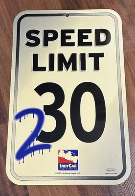 Indianapolis MOTOR SPEEDWAY Speed Limit 230 Plastic Novelty Sign 12" x 18" Lic. - Image 1 of 2