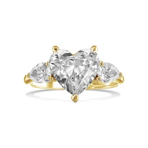 IGI Diamond Engagement Ring VVS2 E Heart Cut 3.50 Ct Lab-Created CVD Sparkling - Picture 1 of 9