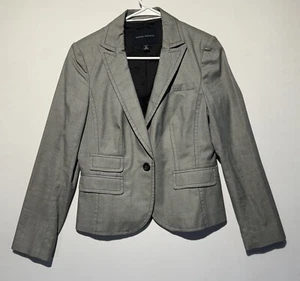 Banana Republic Blazer Women's Gray Lined Jacket Pocket Slit Career Wear size 8 - Picture 1 of 4