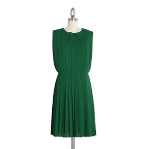 Mini Vestido ModCloth The Pleat-est Things Verde Sin Mangas Nuevo con Etiquetas Mediano $119 - Imagen 1 de 13