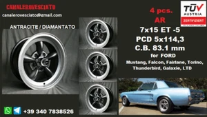 Cerchi lega FORD AR 7x15 MUSTANG FALCON TORINO THUNDERBIRD LTD FAIRLANE GALAXIE - Foto 1 di 12
