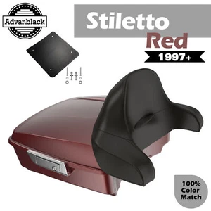 Rushmore Chopped Tour Pack Wrap Around STILETTO RED For Harley/Softail 97+ - Picture 1 of 12