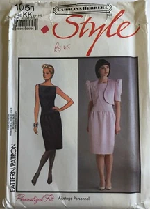 Style 1051 Square Neck Drop Waist Skirt Gathered Dress Ladies New Uncut Pattern - Picture 1 of 10