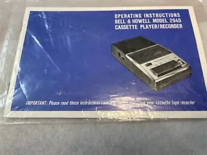 Vintage Rare Bell & Howell Cassette Player Model 294D Operating Instructions - Picture 1 of 1