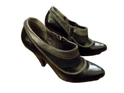 Bakers 4" Heels Black Patent Silver Trim Leather Zip Side Boots Bootie Shoe pump - Image 1 of 4