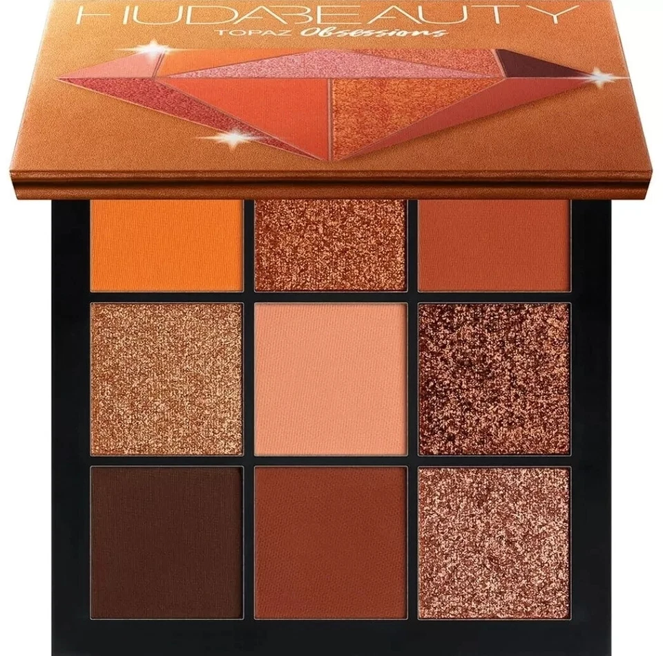 NIB Huda Beauty TOPAZ OBSESSIONS 9-Shade Eyeshadow Palette Shimmer Matte - Image 1 of 3