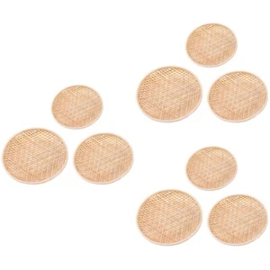 3pcs Wohnung Weidenkorb Tablett Wand Decor Dekorative Wand Chinesischen - Bild 1 von 12