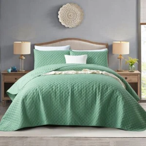 Morgan and Reid Argyle Watercress Coverlet Set - Picture 1 of 8