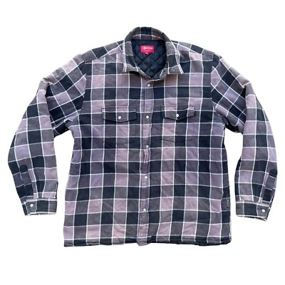 Supreme Quilted Faded Plaid Flannel Shirt Size XL - Image 1 of 4