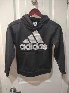 Adidas Boys Youth Tech Fleece Patterned Logo Pullover Hoodie Size S(8) NEW - Picture 1 of 3