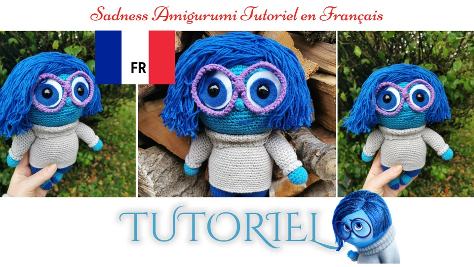 Tutoriel Sadness Poupée bleue triste Amigurumi. Poupée au crochet.  - Photo 1/1
