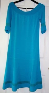 NEW PHILOSOPHY BLUE  STRETCH WOMEN'S DRESS US 8 IT 44 MADE IN ITALY - Picture 1 of 12