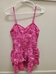 Wild Fable Pink Floral Sweetheart Skater Ruffle Dress Women - Picture 1 of 5