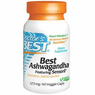 Doctor's Best, Ashwagandha mit Sensoril, 125 mg, 60 pflanzliche Kappen, Doctors Best