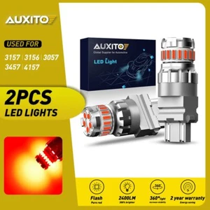 AUXITO 3157 Rojo Estroboscópico LED Intermitente Parada de Freno Trasero Bombillas de Estacionamiento Luz 4800LM - Imagen 1 de 12