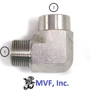 1/8" Male NPT X 1/8" Female NPT 90° Street Elbow 316SS Instrument 5502-02-02-SS - Picture 1 of 5