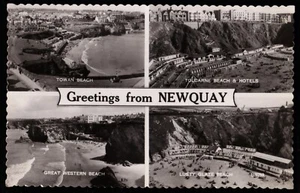 Newquay Cornwall Multi View RP Valentine Postcard - Picture 1 of 2