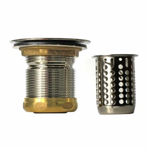 Jr. Duo Kitchen Sink Basket Strainer Assembly 2-1/2 " Deep (Satin Nickel) - Picture 1 of 3