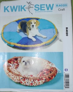 KWIK SEW PATTERN K4020 DOG BEDS 2 SIZES 26 & 34" UNCUT FF - Picture 1 of 3