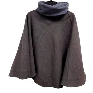 Synergy Bio Wolle Kutte Rollkragen Pashmina Poncho grau Größe Small in gutem Zustand - Bild 1 von 10