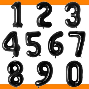 Folienballon Zahl Schwarz 100 cm Luftballon Helium Party Ballon Geburtstag Feier - Bild 1 von 11