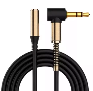 1m 3.5mm Jack AUX Audio Male to Female Extension Cable 90 Degree Right Angle NNN - Picture 1 of 4