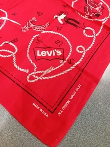 Vintage Levi Jeans Bandana 100% Cotton Wash Fast Made In The USA - Picture 1 of 6