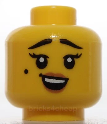 Lego Cabeza Mujer Cejas Negras Marca de Belleza Turrón Medio Labios Sonrisa Desequilibrada Foto 1 de 2