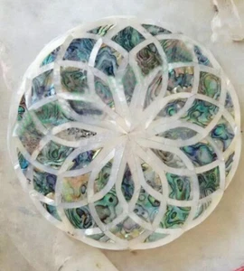 24'' Marble Table Top center Coffee Inlay mother of pearl paua shell decor - Picture 1 of 8
