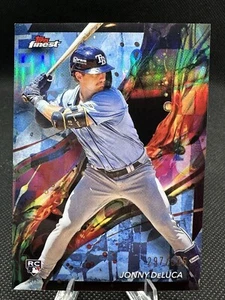 2024 Topps Finest Jonny DeLuca Sky Blue Refractor RC /325 #7 Tampa Bay Rays - Picture 1 of 3