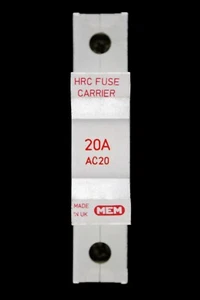 MEM 20 AMP HRC FUSE CARRIER HOLDER AC20 RED - Picture 1 of 6