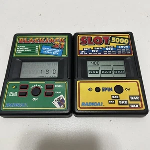 Radica Video Blackjack 21 And Slots 5000 Handheld Games New Batteries - Picture 1 of 4
