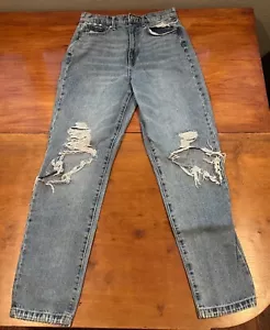 RSQ 90s jeans distressed blue high Rise size 27 100% cotton Women - Picture 1 of 4