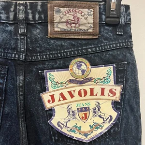 Javolis NWT Vintage Black Blue Jeans Button Fly Regular Fit Dark Wash Size 31 - Picture 1 of 6