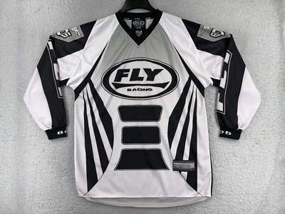 Fly Racing MX Jersey Mens Large Black White Long Sleeve 805 100% Polyester - Image 1 of 4