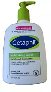 Cetaphil Moisturizing Lotion Dry to Normal Sensitive Skin Unscented 16 oz NEW - Picture 1 of 6