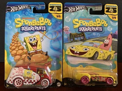 Hot Wheels Set Of Spongebob Quick D Livery & Pony Up Cars - Image 1 of 4