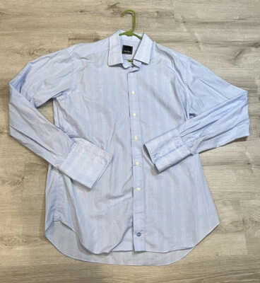 Camisa David Donahue Hombre 17-36/37 Azul Abotonada Manga Larga Foto 1 de 4