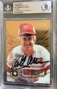 Bobby Allison Signed Autograph 1996 Pinnacle Zenith REAL DIAMOND Promo Card BAS - Picture 1 of 4