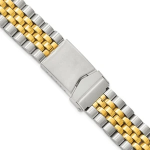 DeBeer 18mm, 20mm & 22mm Jubilee Style Link Two-tone Watch Band - Picture 1 of 3