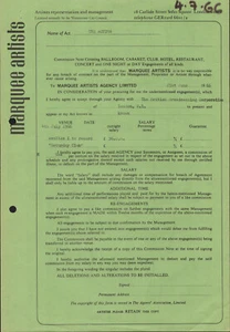 THE ACTION  : original UK 1966 Gig contract for BBC Radio Show  SATURDAY CLUB - Bild 1 von 1
